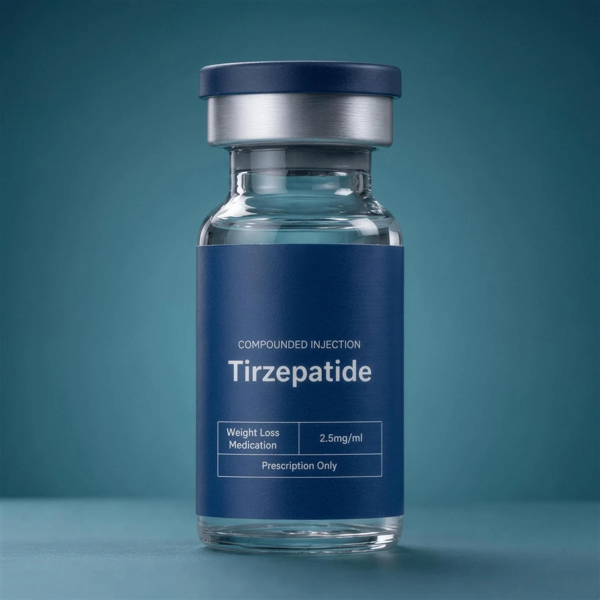 Vial de dosis única de tirzepatida compuesta