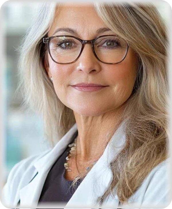 Médica del equipo clínico sonriendo